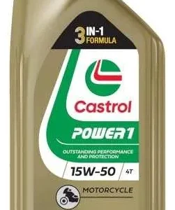 Aceite Sintético Para Motos Castrol Power1 4t 15w-50 De 1L